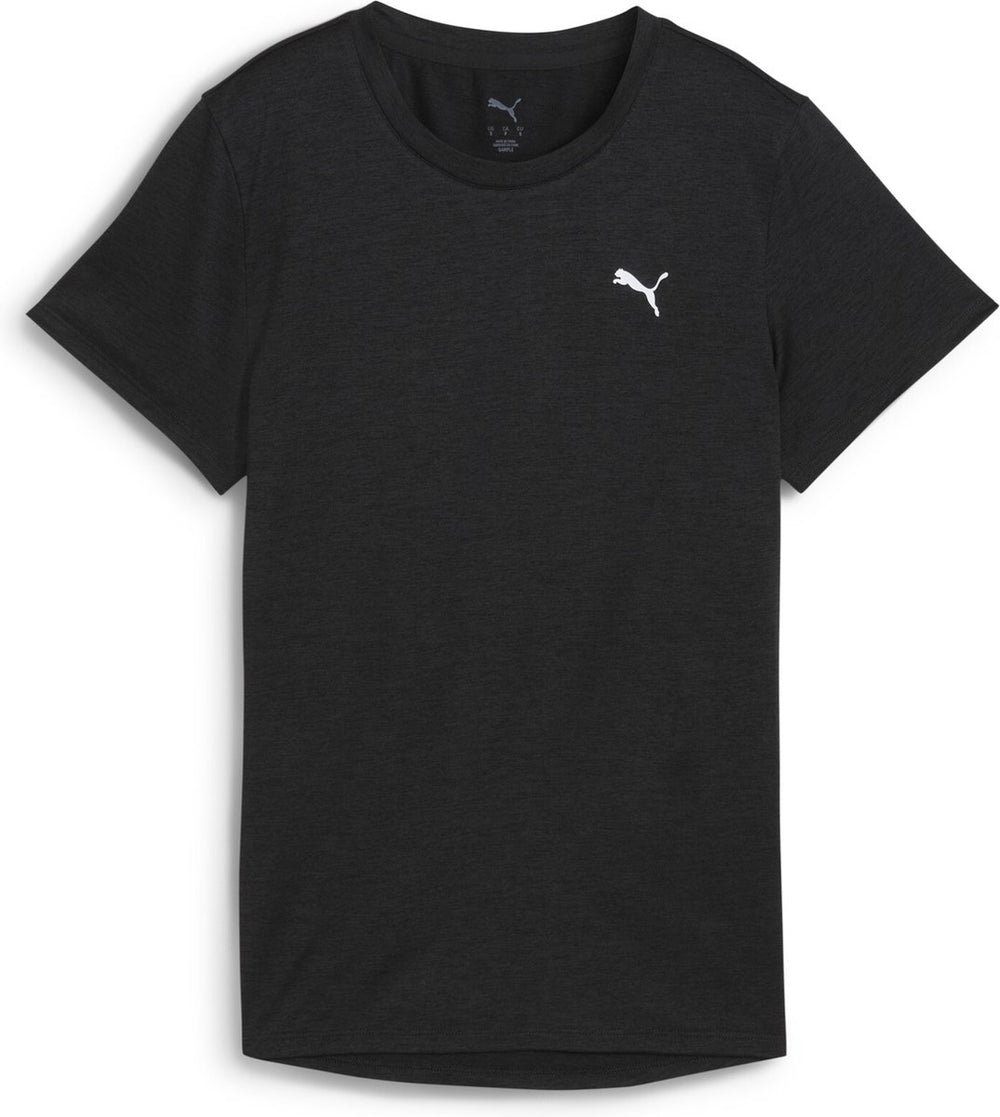 Puma w tad essential heather tee dames sportshirt - black heather