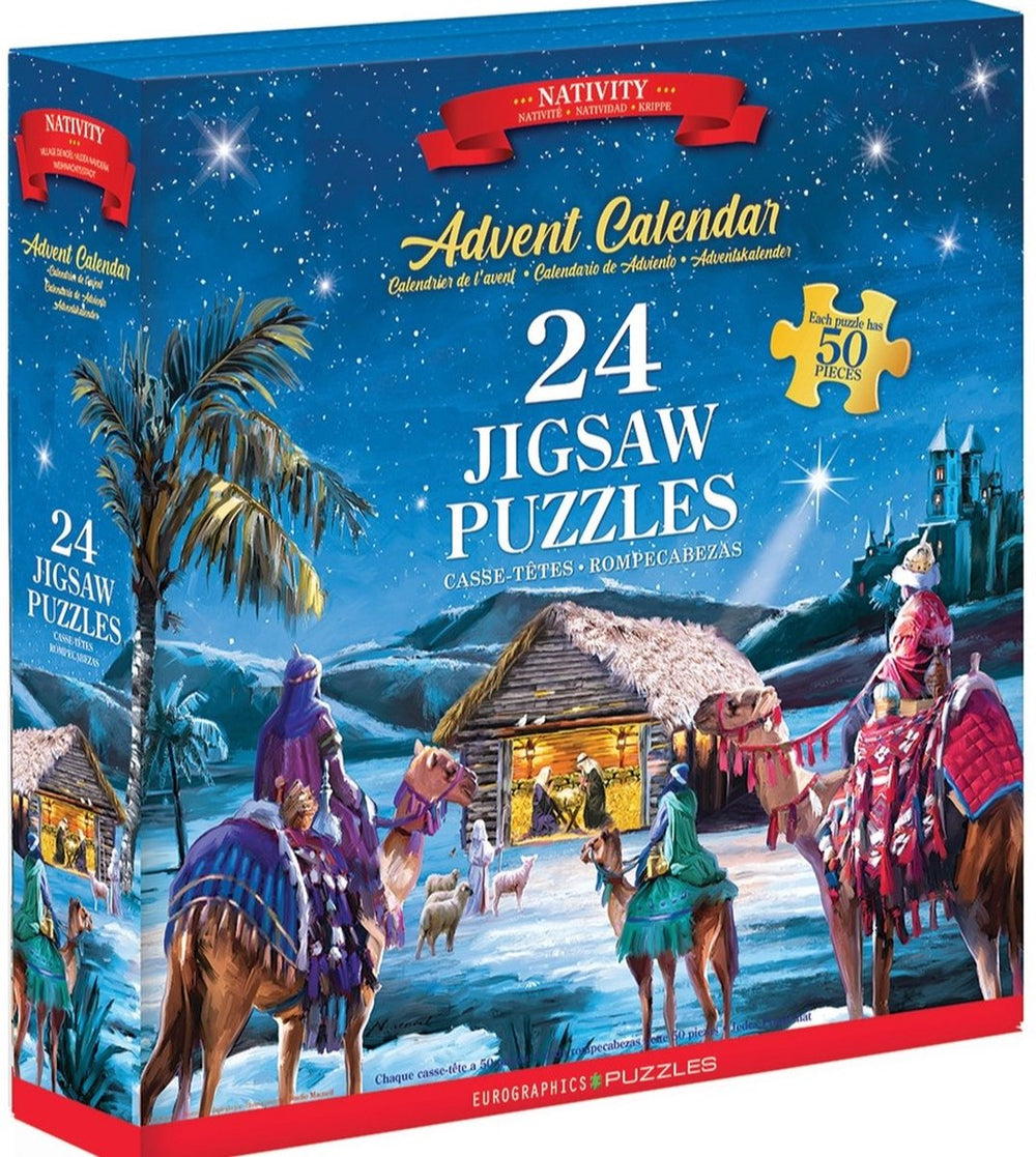 Eurographics - adventskalender, kerststal [advent calendar, nativity] - macneil studio - 24×50 stukjes 12,5×12,5cm (b×h) - adventskalender