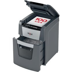 Rexel optimum autofeed+ 100m fluisterstille papierversnipperaar - p5 microsnippers - automatische invoer tot 100 vel - 34l - zwart