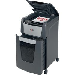 Rexel optimum autofeed+ 225m fluisterstille papierversnipperaar - p5 microsnippers - automatische invoer tot 225 vel - 60l - zwart