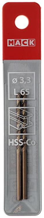 Mack 1018197 - metaalboor hss co5% din 338 ø 3,3 x 65 mm 2st | 5 stuks