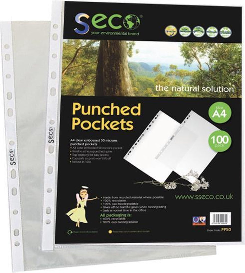 Seco insteekmap a4 - 11-gaats - pp 50 micron - transparant - 50 stuks - milieuvriendelijk - se-pp50 50