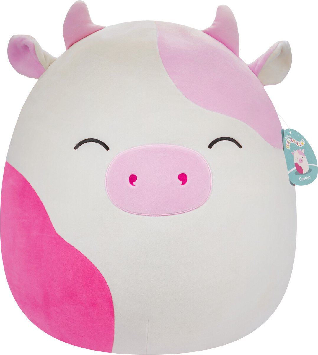 Squishmallows caedyn - pink spotted cow w closed eyes 40cm plush