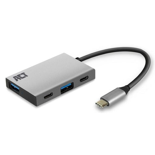 ACT Connectivity Connectivity USB-C Hub 4-poorts met 2x USB-C en 2x USB-A
