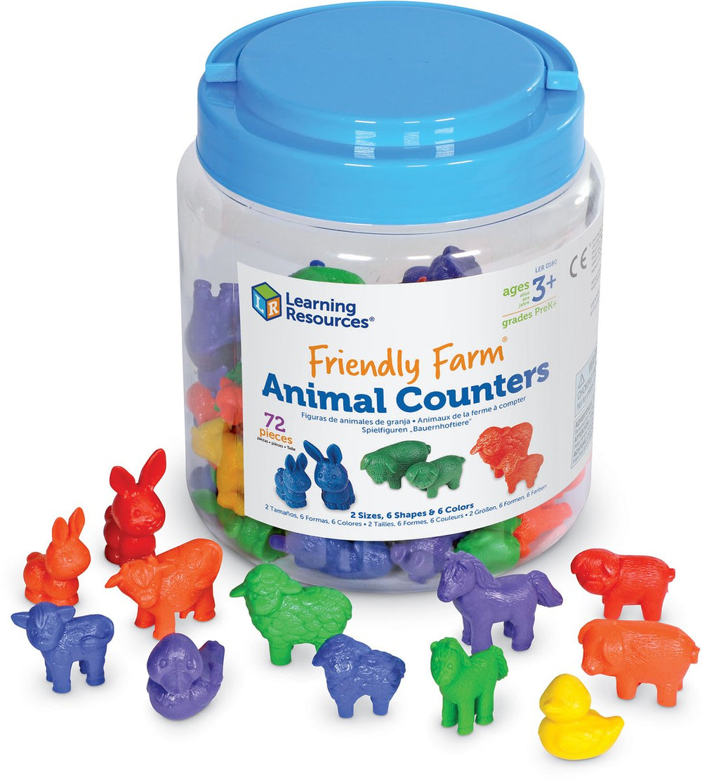 Learning resources friendly farm® animal counters (set van 72) - 1+