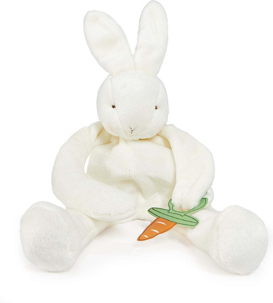 Bunnies by the bay knuffeldoekje met speenhouder konijn - speendoekje - extreem zacht - klittenband sluiting voor speen - machine-wasbaar - 25 cm - wit