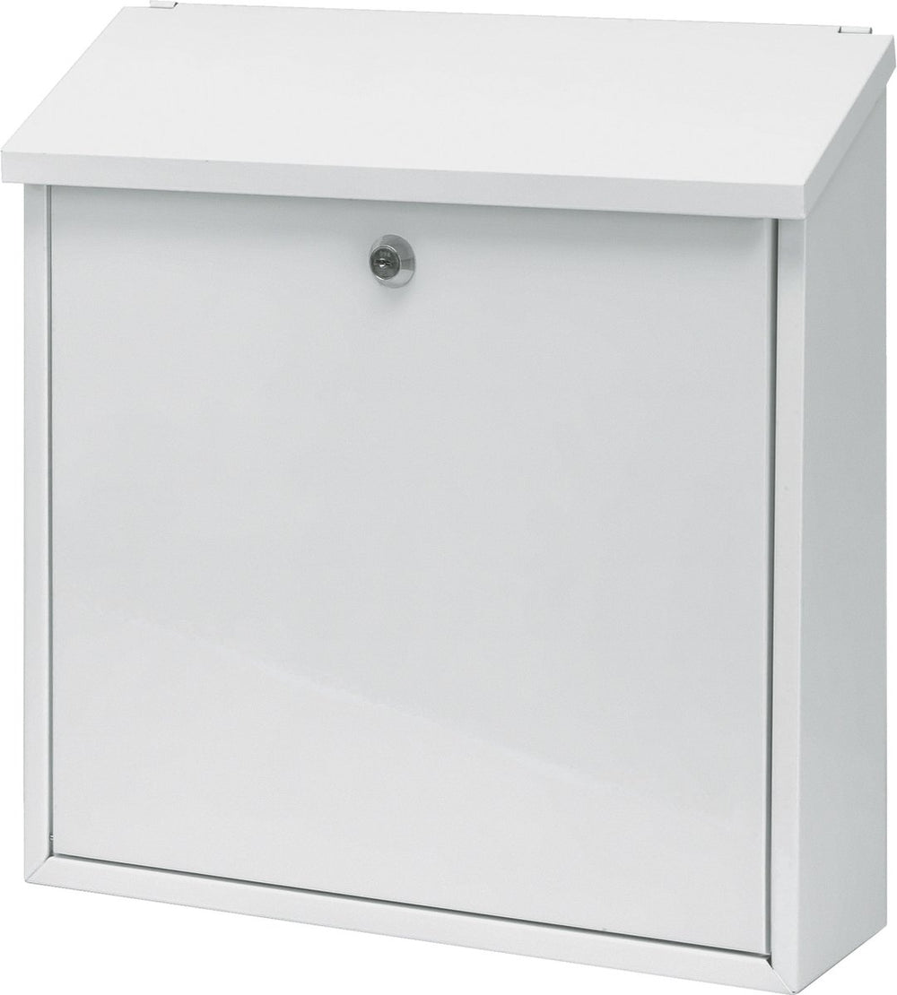 V-part - wandbrievenbus malagan - galvanized steel powder coated - wit - brievenbus