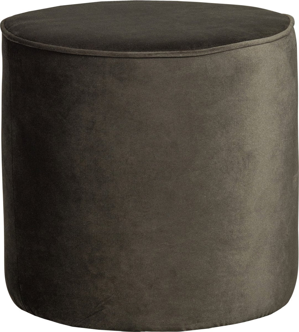 Woood sara poef hoog - velvet - warm groen - 46x46x46