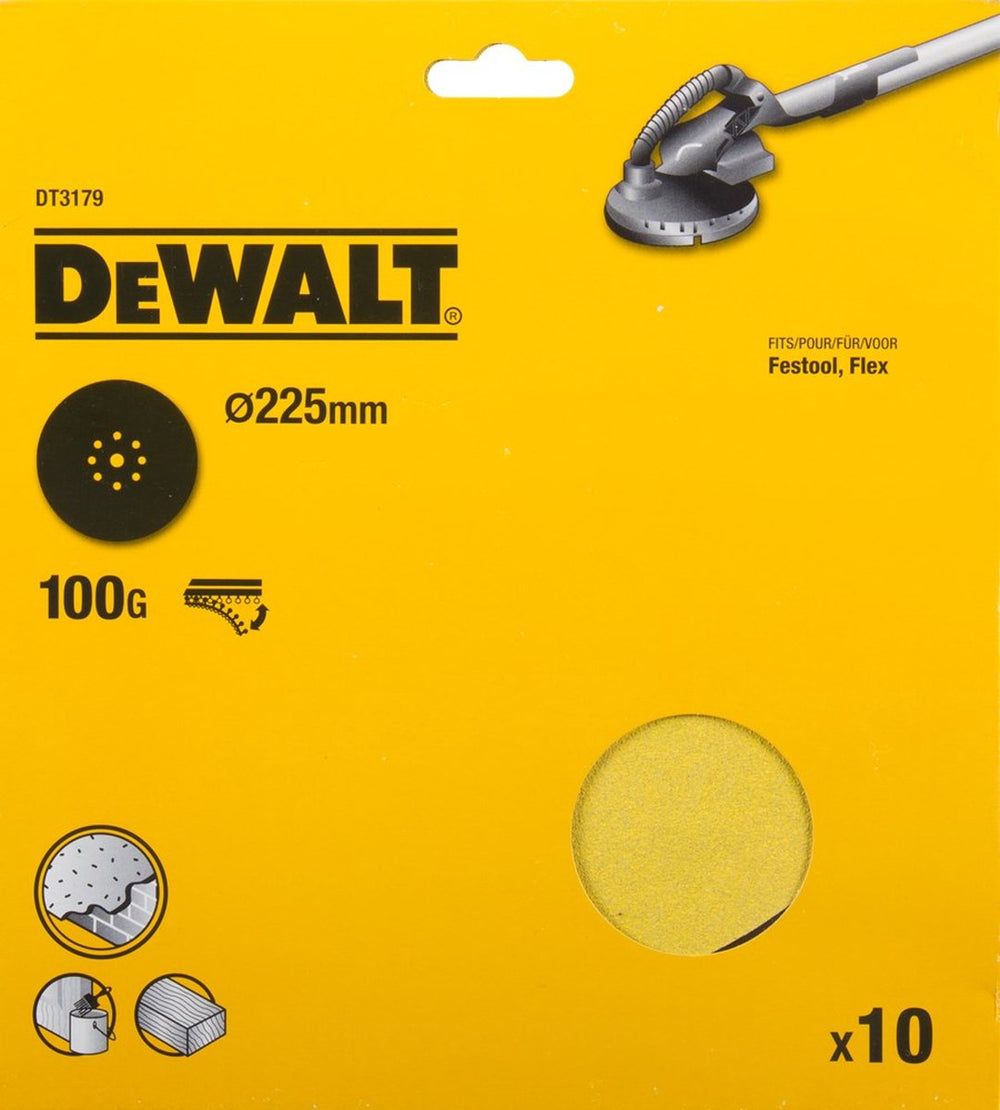Dewalt dt3179-qz - schuurschijven - k100 - 225mm - 9 gaten