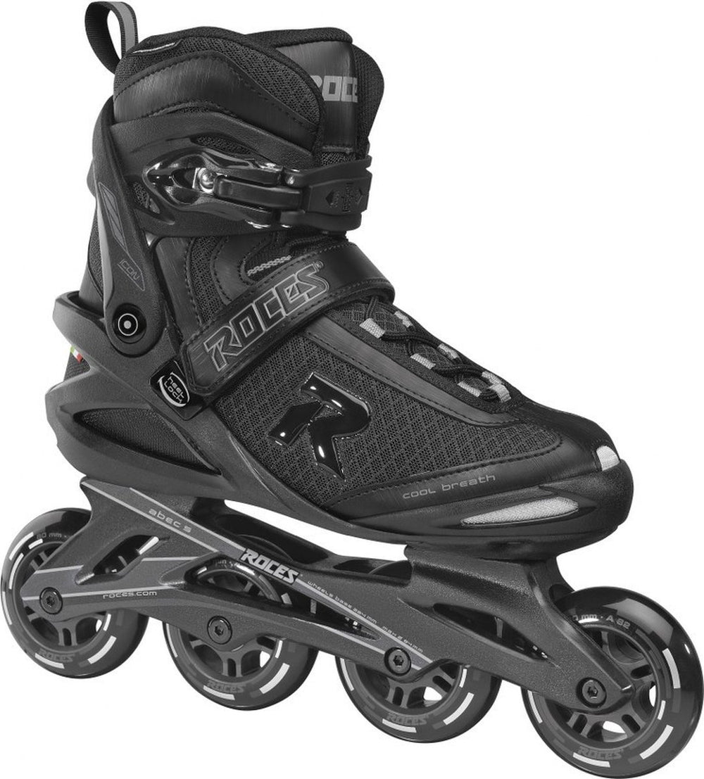 Roces – icon 80 – skeelers – volwassenen – zwart – allround fitness skate – maat 47