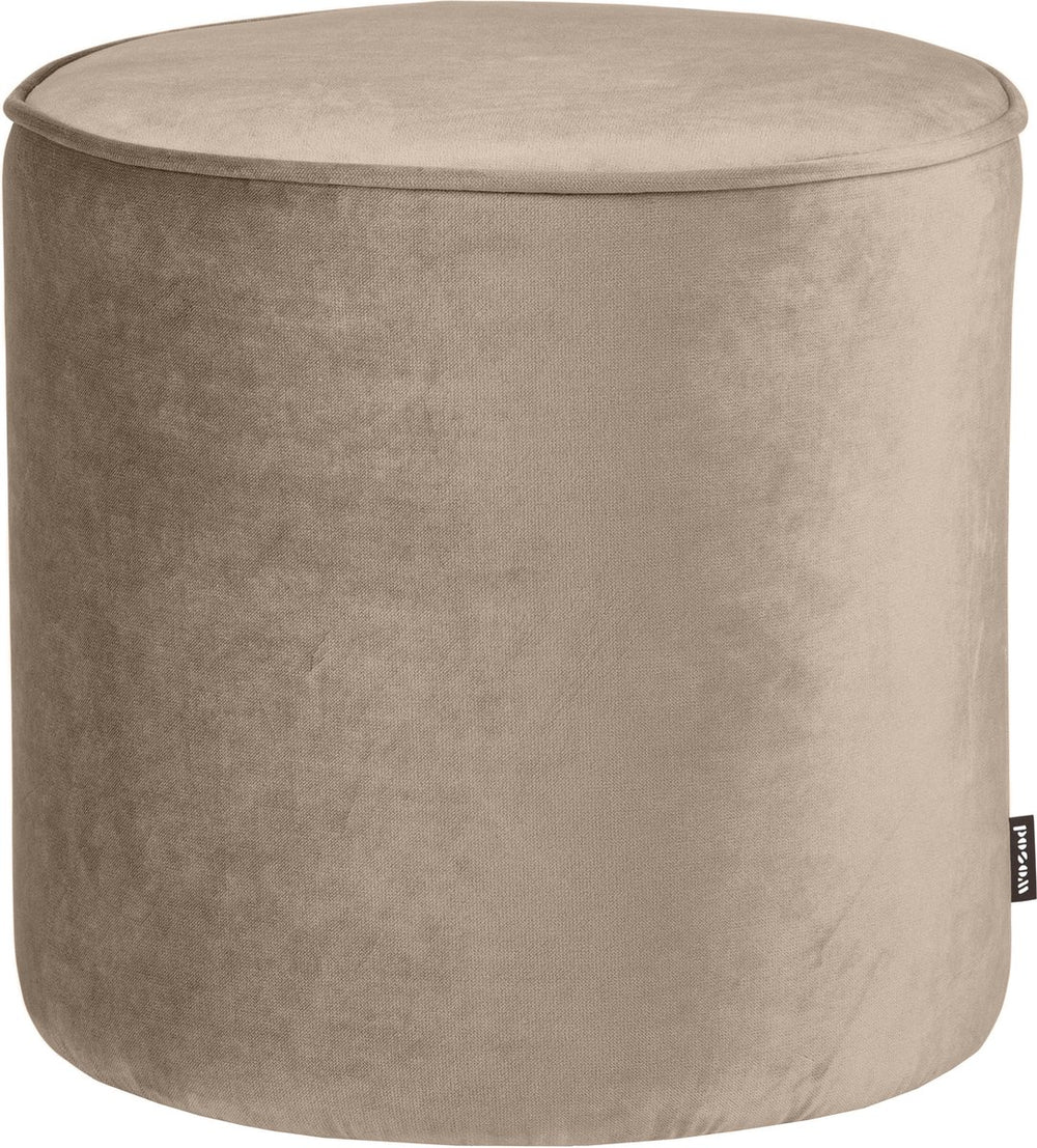 Woood sara poef hoog - velvet - khaki - 46x46x46