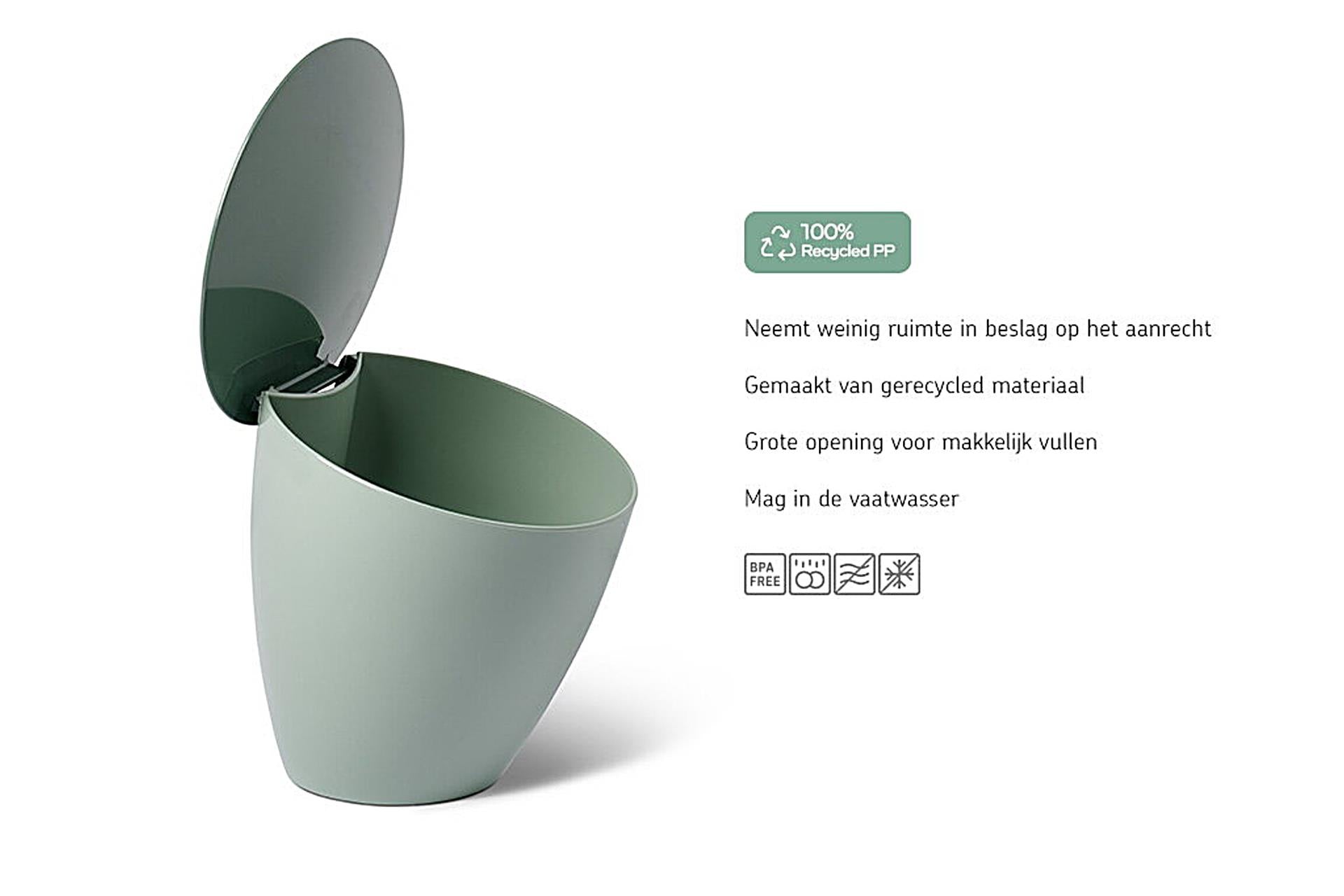 Mepal afvalbakje calypso 2,2 liter nordic blauw