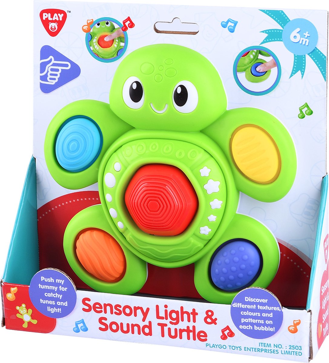 Braet playgo baby sensorische schildpad met licht en geluid