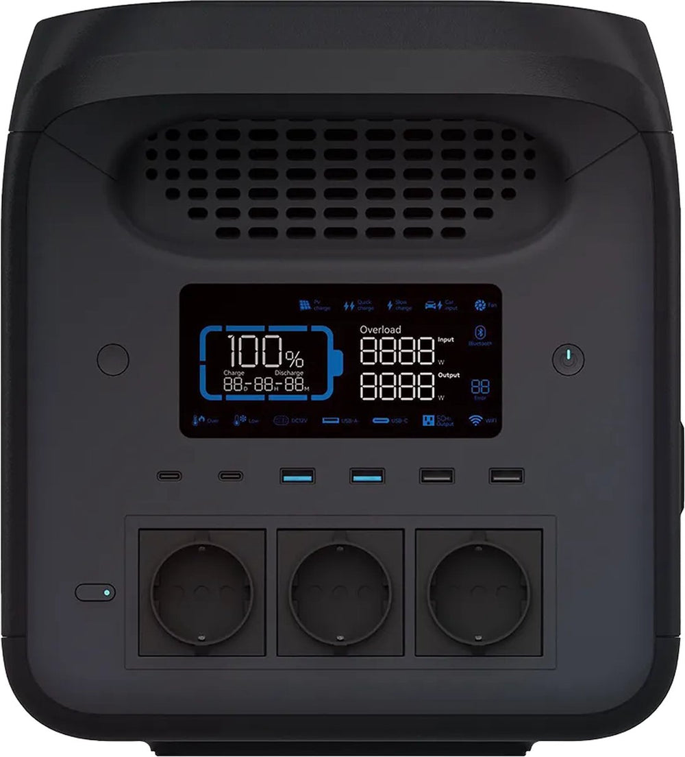 Mestic power station mps-1800 - nominaal vermogen: 1800 w - lifepo4 batterij - capaciteit: 1226 wh