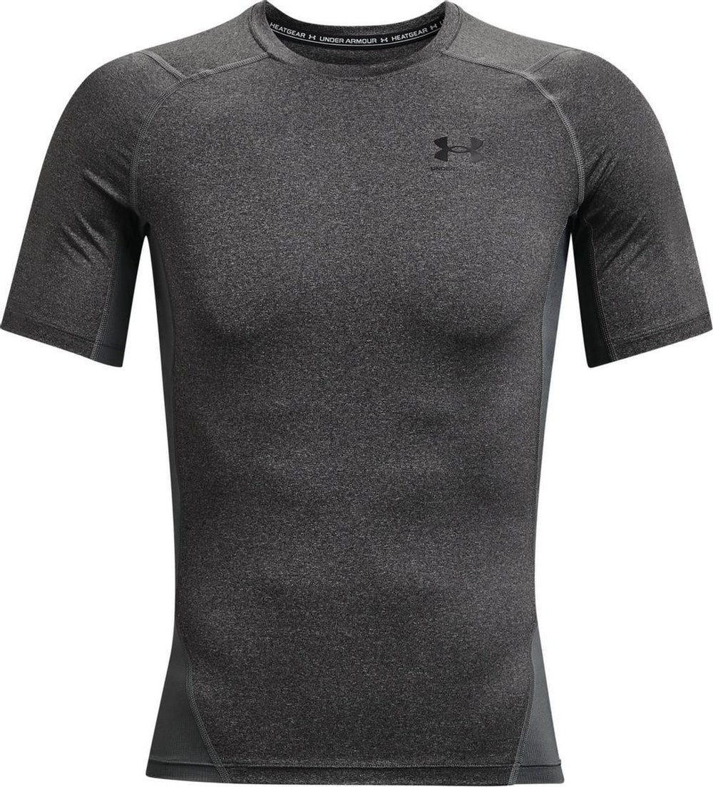 Under armour ua hg armour comp ss heren sportshirt - grijs - zwart
