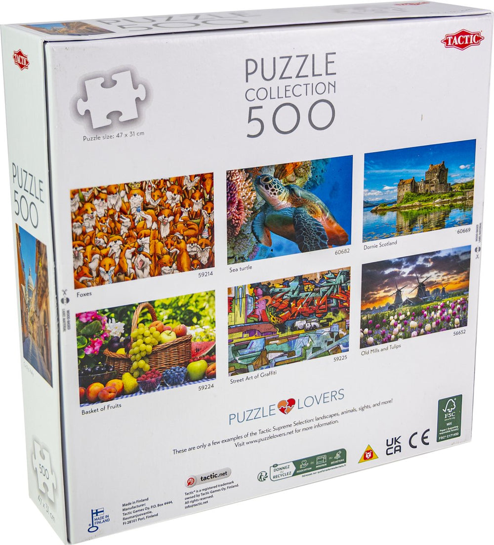 Tactic sicily, italy – puzzel – 500 stukjes – italiaans kustlandschap op sicilië – middellandse zee en historisch dorp – hoogwaardige scandinavische kwaliteit