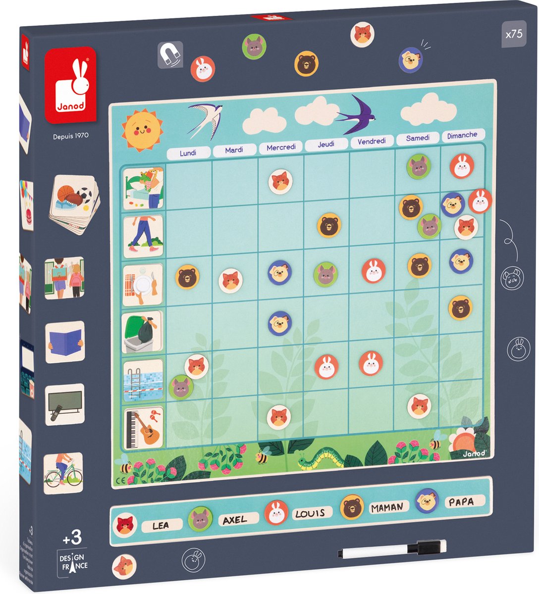 Janod - magneetbord - weekplanning leren