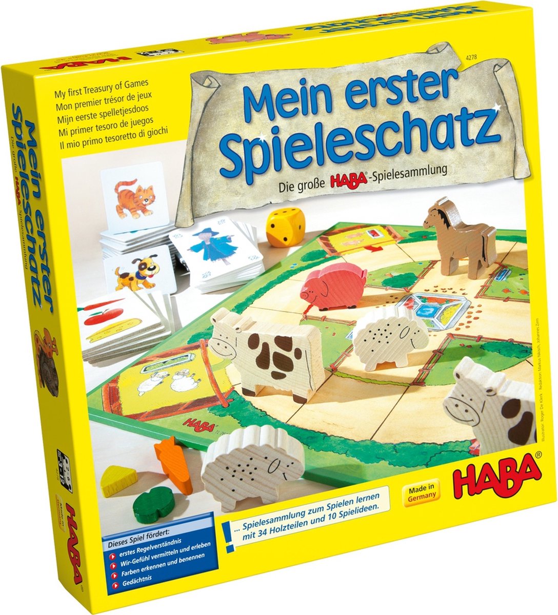 Haba spellendoos spelletjes vanaf 3 jaar 10 spellen in 1 doos