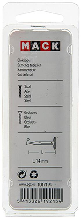 Mack 1017194 - bloknagel staal geblauwd 50 gr14 mm | 10 stuks