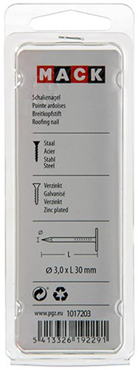 Mack 1017206 - schalienagel staal verzinkt 100 gr 3,5 x 60 mm | 5 stuks