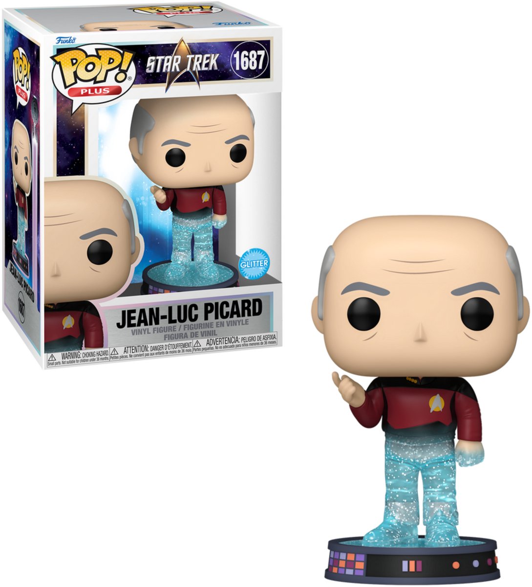 Funko pop! star trek - jean-luc picard (transporter) (glitter)