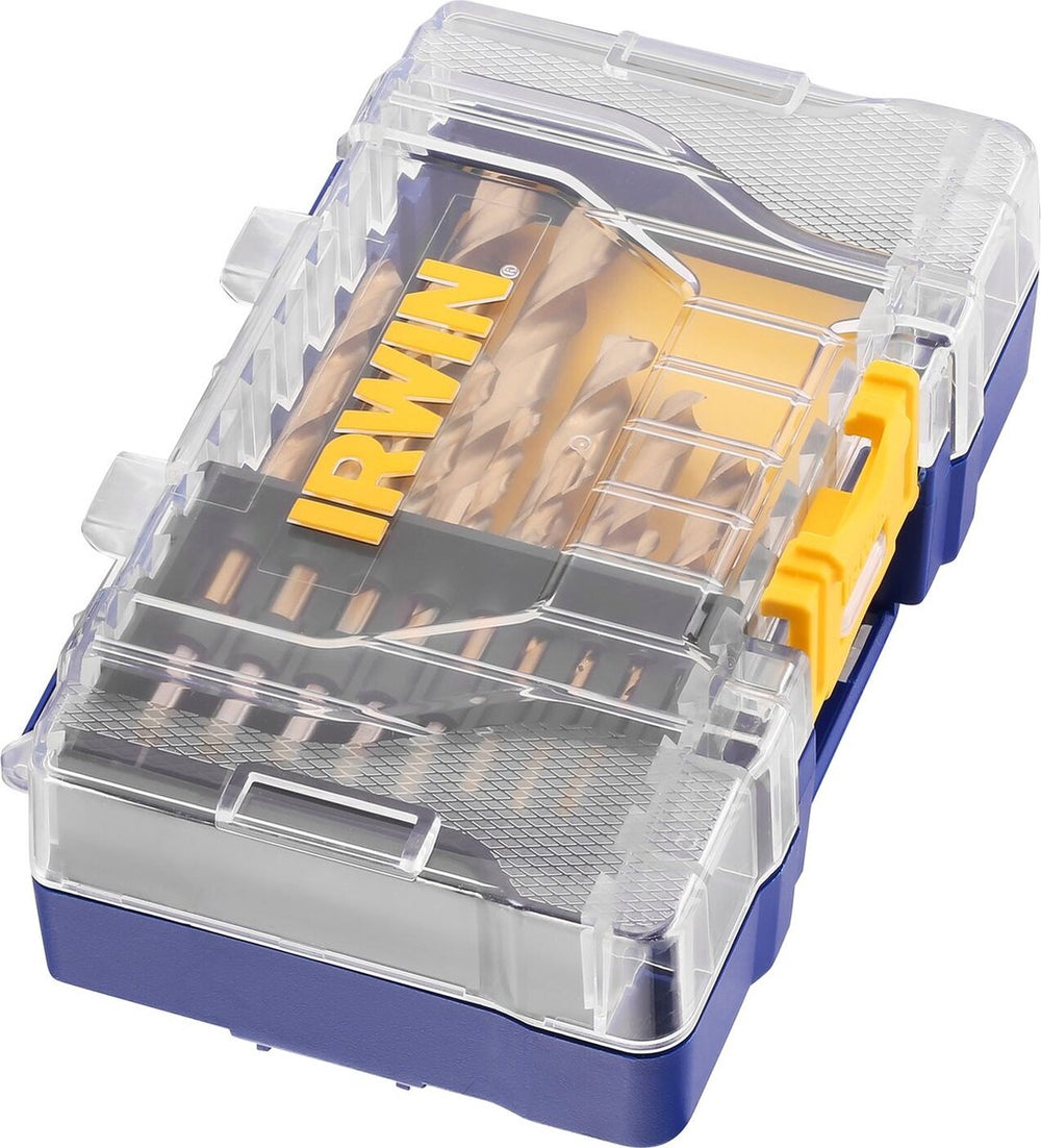Irwin hss pro titanium serie - metalen boorbits set - 15 stuks - tin coating