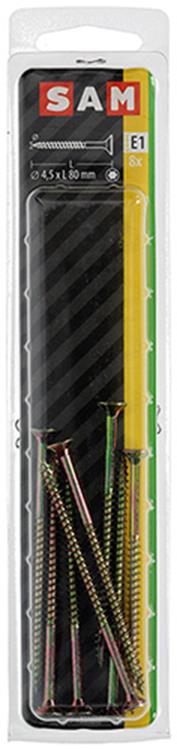 Mack 1017310 - spaanplschr.vzkop-zelfb. geelverz. 8 st 4,5 x 80 mm | 5 stuks