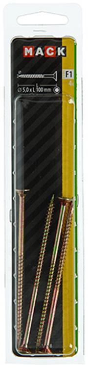 Mack 1017318 - spaanplschr.vzkop-zelfb. geelverz. 4 st 5,0 x 100 mm | 5 stuks