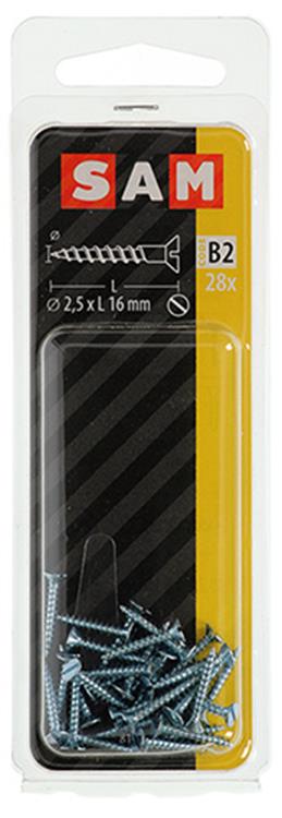 Mack 1017346 - houtschroef verzonken kop verz28 st 2,5 x 16 mm | 10 stuks