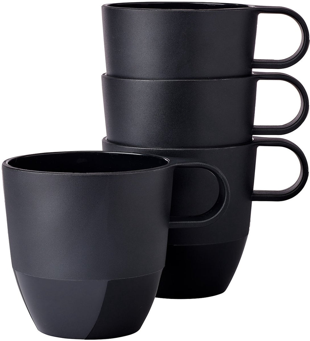 Mepal mok silueta - 4x 300 ml - koffiebeker - nordic black