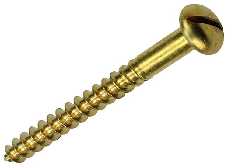 Mack 1019667 - houtschroef bolkop messing 4 st 4,5 x 45 mm | 10 stuks