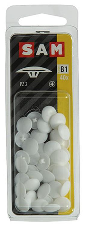 Mack 1017394 - afdekkapje vr pz schr.kunstst.wit 40 st pz 2 | 10 stuks