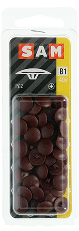 Mack 1017396 - afdekkapje vr pz schr.kunst. bruin 40 st pz 2 | 10 stuks