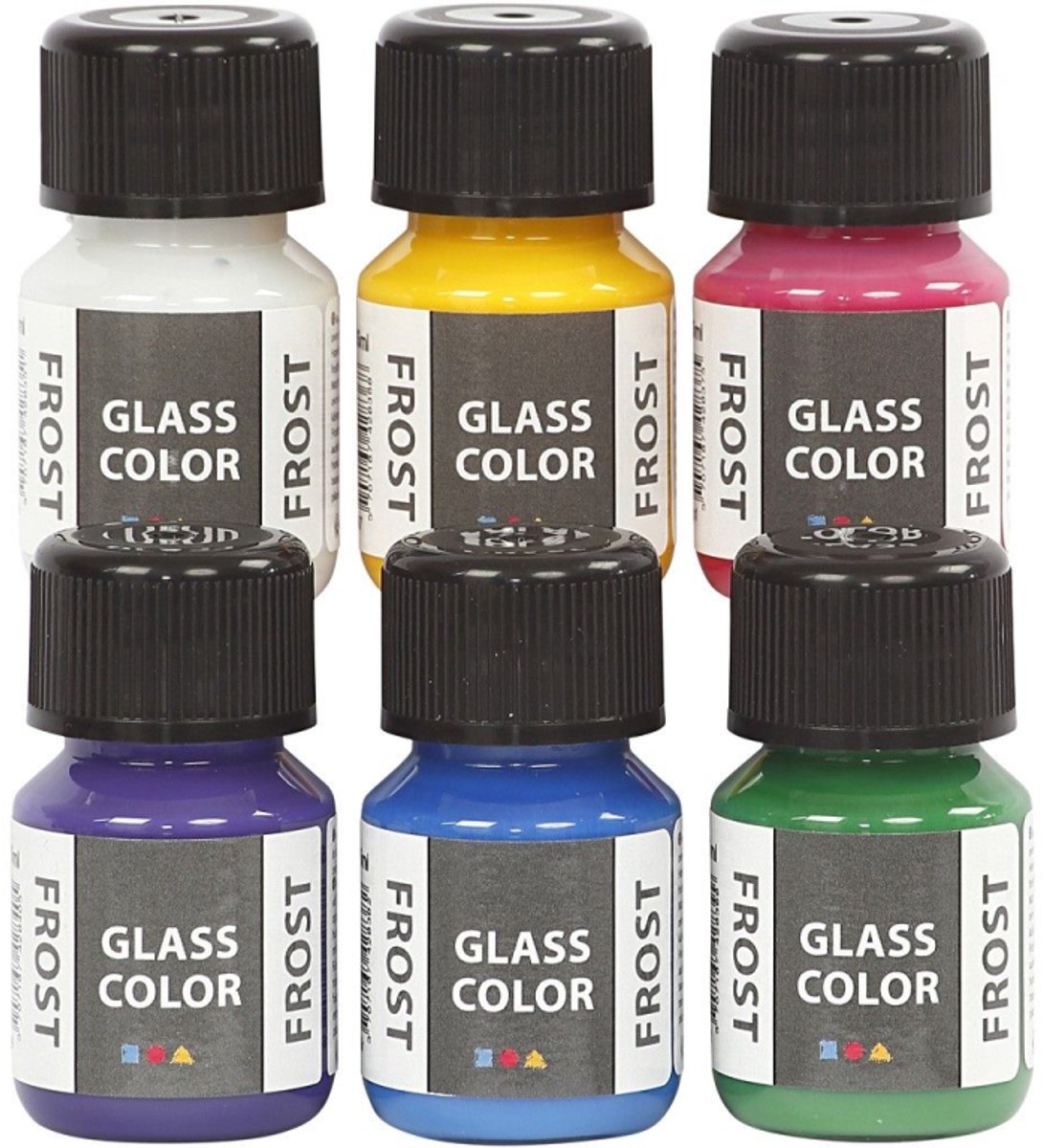 Creativ company glaskleur frost glasverf kleur, 6x30ml