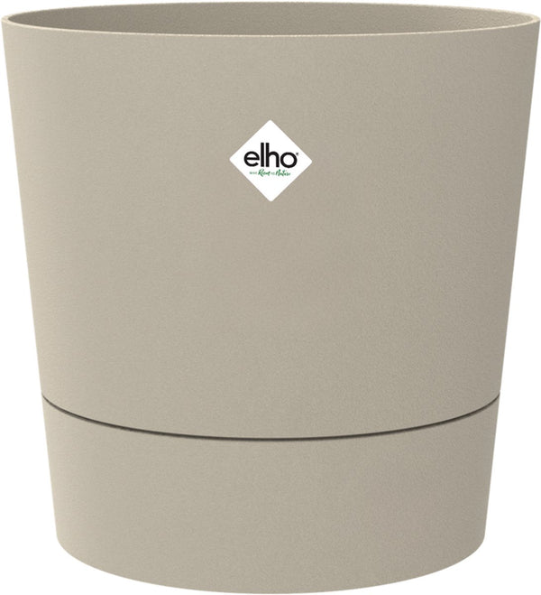 Elho foss rond 43cm - bloempot voor binnen - 100% gerecycled plastic - ø 43 x h 42.5 - paddenstoel beige