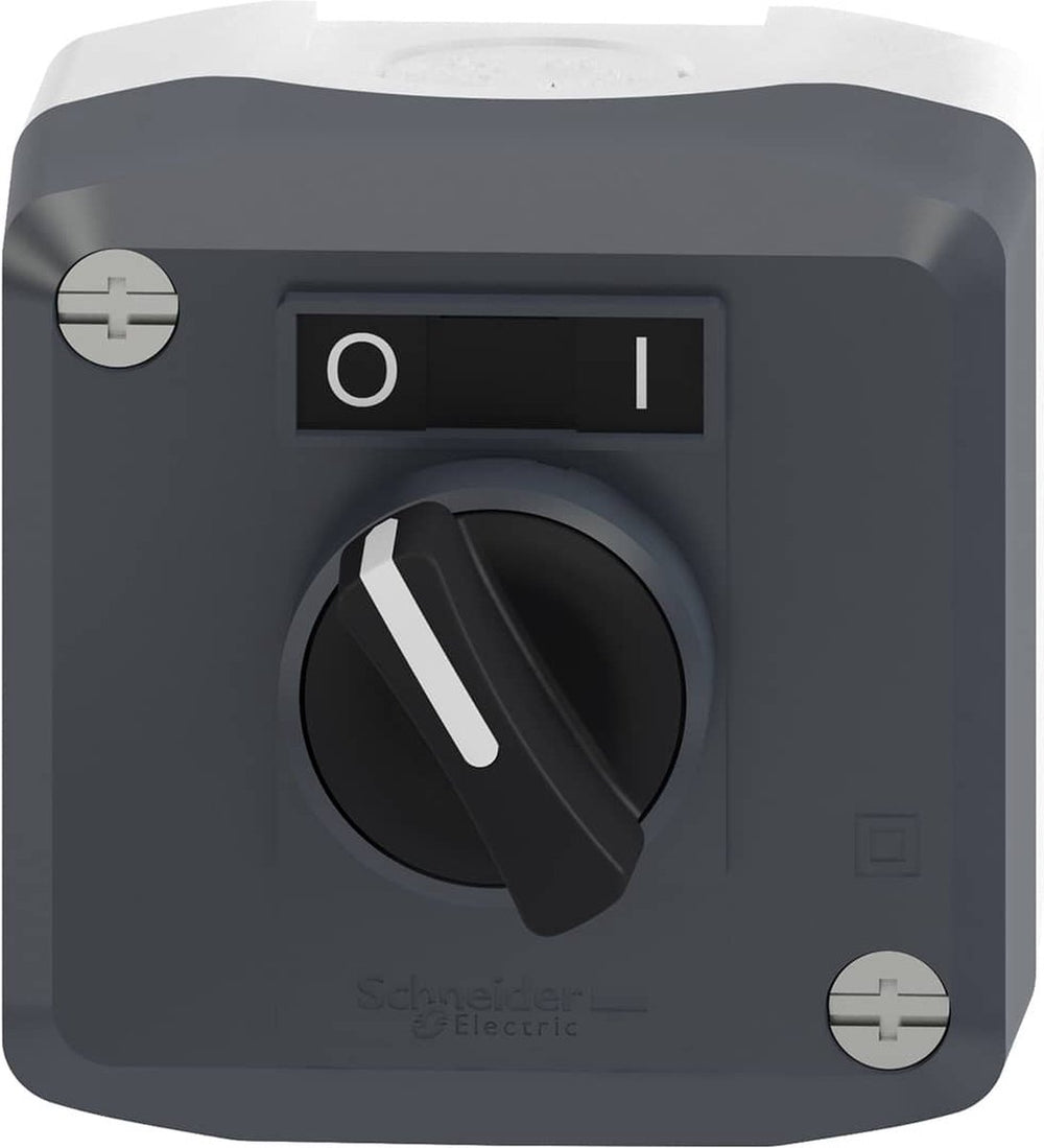 Schneider electric drukknopkast met keuzeschakelaar - zwart - 1no - i o - harmony - - xald134