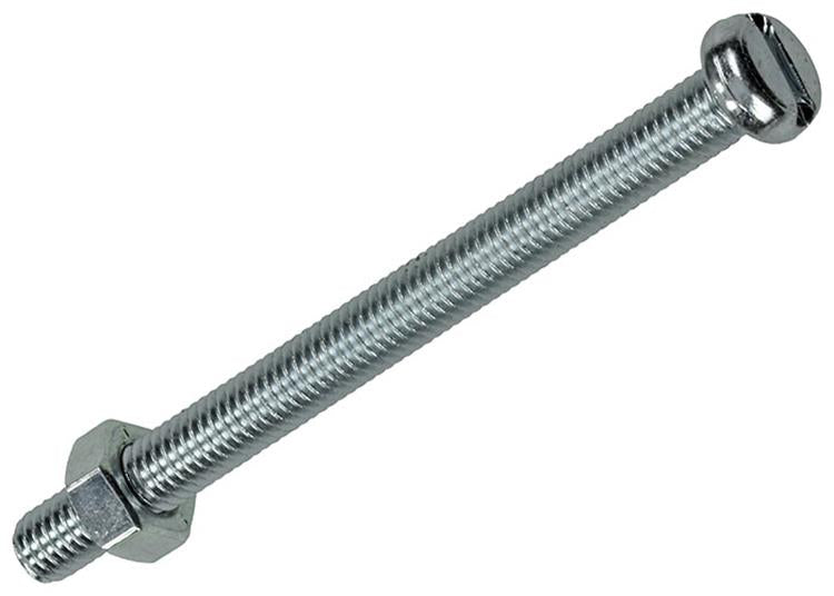 Mack 1017529 - metaalschroef cyl. kop + moer verz. 6 st m5 x 60 mm | 10 stuks