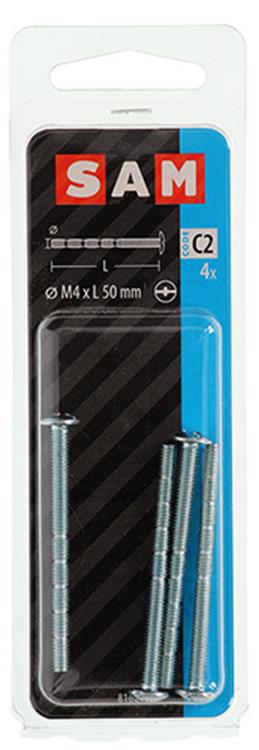 Mack 1017532 - afbreek-metaalschroef verz. 4 st m4 x 50 mm | 10 stuks