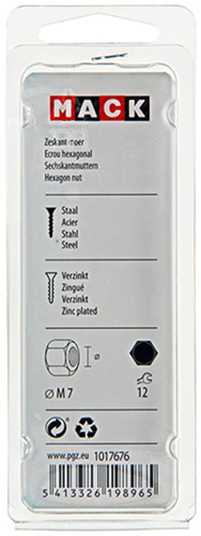 Mack 1017676 - zeskant moer staal verzinkt 20 st m 7 | 10 stuks