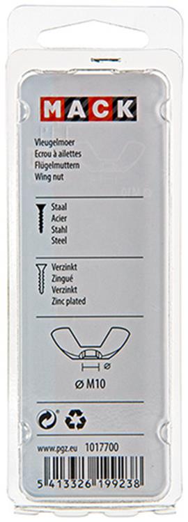 Mack 1017700 - vleugelmoer staal verzinkt 2 st m10 | 5 stuks