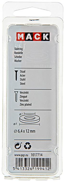 Mack 1017714 - sluitring staal verzinkt 40 st 6,4 x 12 mm | 10 stuks