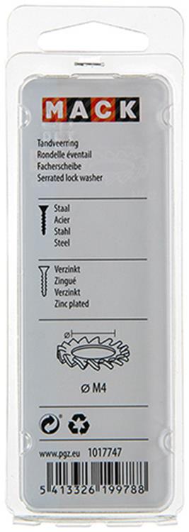 Mack 1017747 - tandveerring staal verzinkt 35 st m4 | 10 stuks