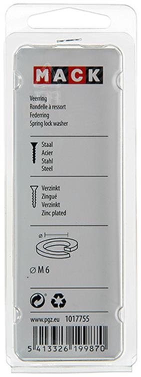 Mack 1017755 - veerring staal verz. 40st m6 | 10 stuks