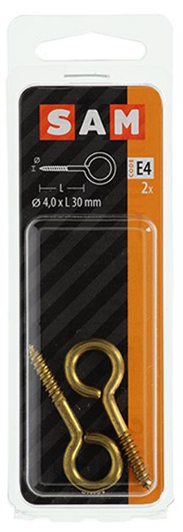 Mack 1019695 - schroefoog messing 2 st 4,0 x 30mm | 10 stuks