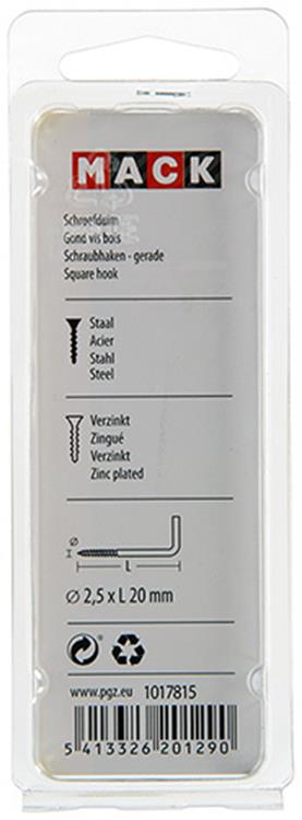 Mack 1017815 - schroefduim staal verzinkt 20 st 2,5 x 20 mm | 10 stuks