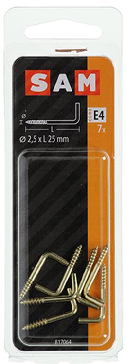 Mack 1019701 - schroefduim messing 7 st 2,5 x 25mm | 10 stuks