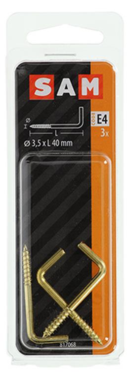 Mack 1019703 - schroefduim messing 3st 3,5 x 40mm | 10 stuks