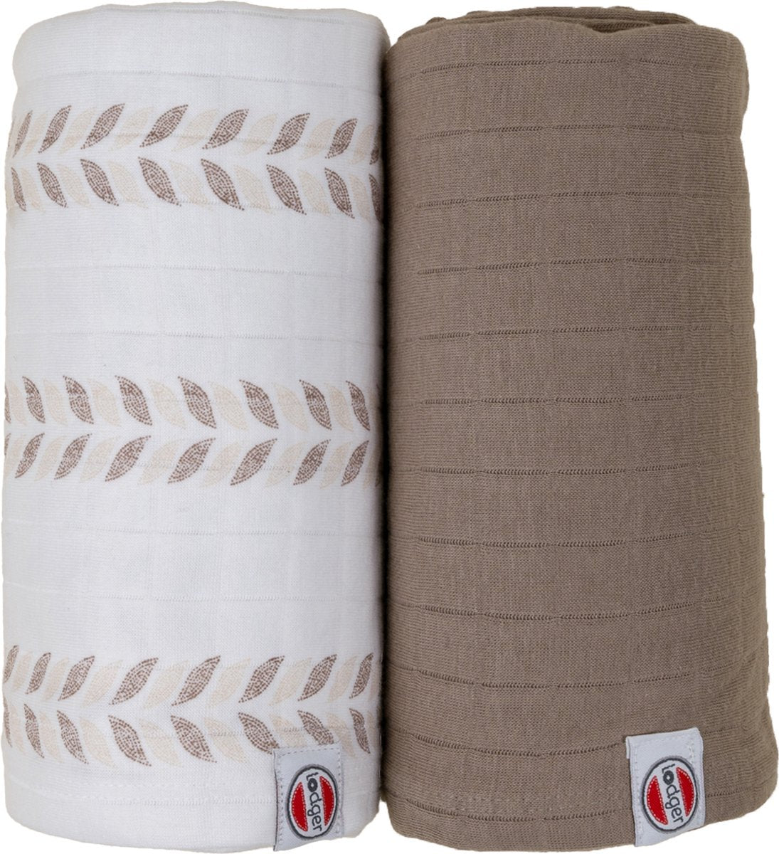 Lodger swaddler - hydrofiele doeken - crème bruin - 110x110cm - 2 stuks - biologisch katoen - hydrofiele luier