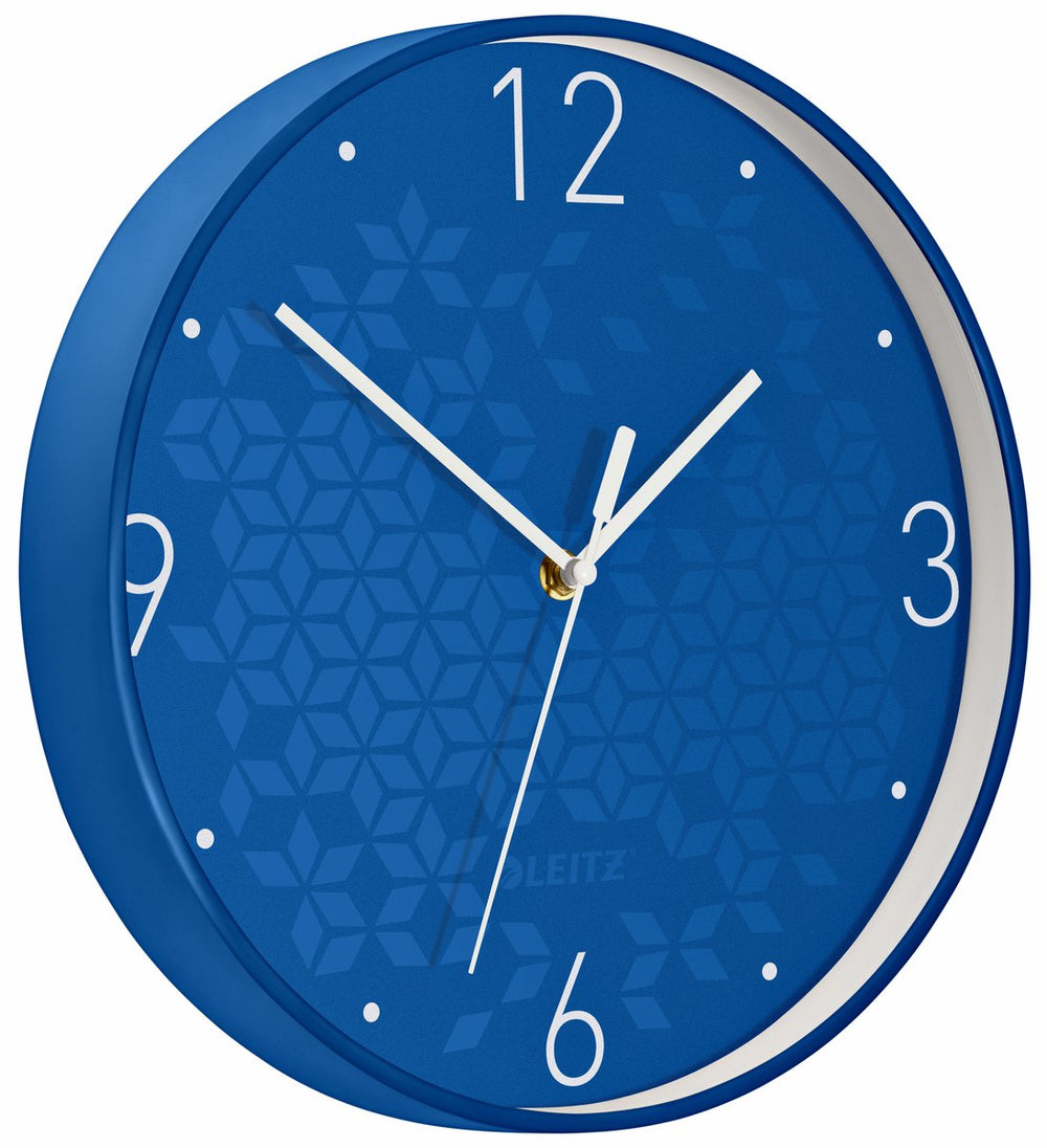Leitz wow stille wandklok mordern - blauw