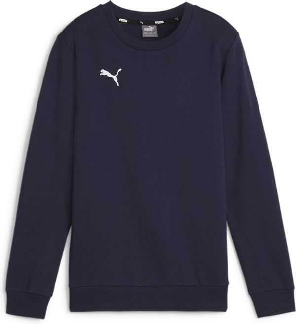 Puma teamgoal casuals crew neck sweat jr jongens sporttrui - navy- white 128